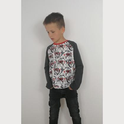 Langarmshirt mit lustigem Affenmotiv