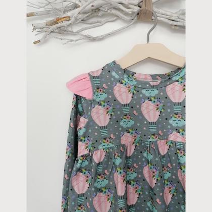 Langarmkleid Heissluftballon auf grau - Image 4