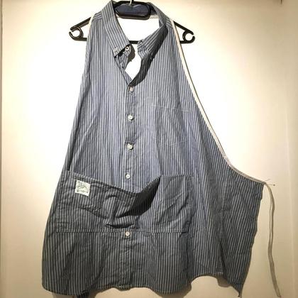 Schürze- Hemd Blauhestreift