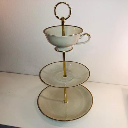 Etagere -Goldrand - Elfenbein