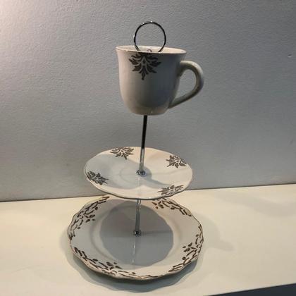 Etagere - Landhaus Weiß/grau