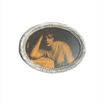 Bilderrahmen+Bild - vintage Buch Oval