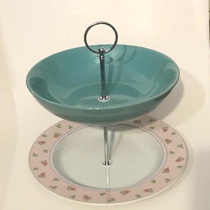 Etagere "Röschen und Türkis"