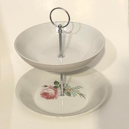 Etagere "Weiß mit Rose"