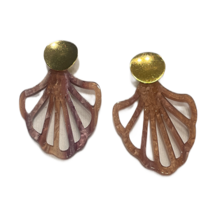 Ohrringe - Relief Mermaid Beere mit Goldschimmer