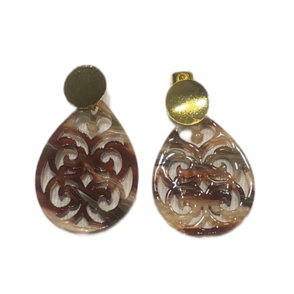 Ohrringe - Tropfenform klein Schildpatt