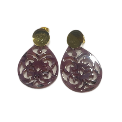 Ohrringe - Tropfenform klein Lila