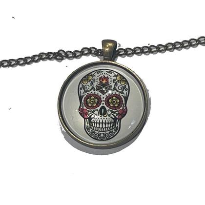 Kette - Sugar Skull - Brennendes Herz