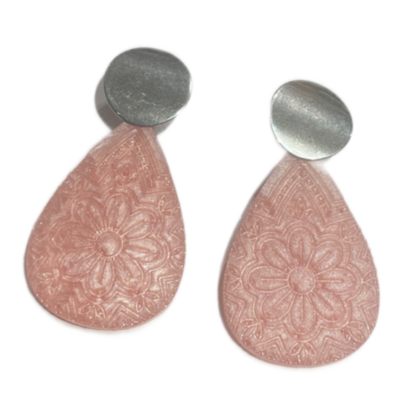 Ohrringe Tropfen Flora Resin