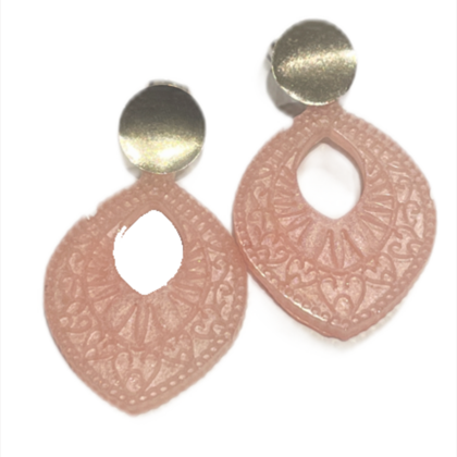 Ohrringe - Ornament Spitzoval Resin