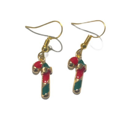 Ohrringe - Zuckerstange Rot/Grün oder Rot/Weiß