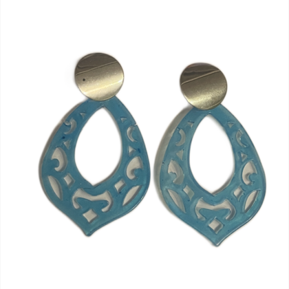 Ohrringe - Resin Bogen Blau