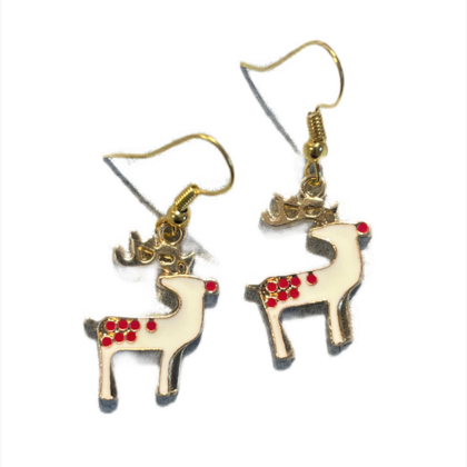 Ohrringe Rentier mit roter Nase