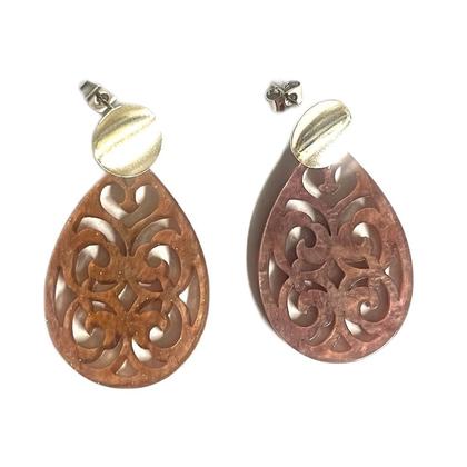 Ohrringe - Tropfen Blassflieder mit Schimmer