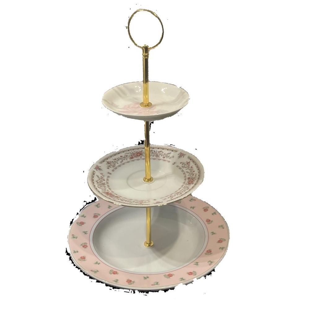 Etagere "Dreierlei Rosa Röschen"