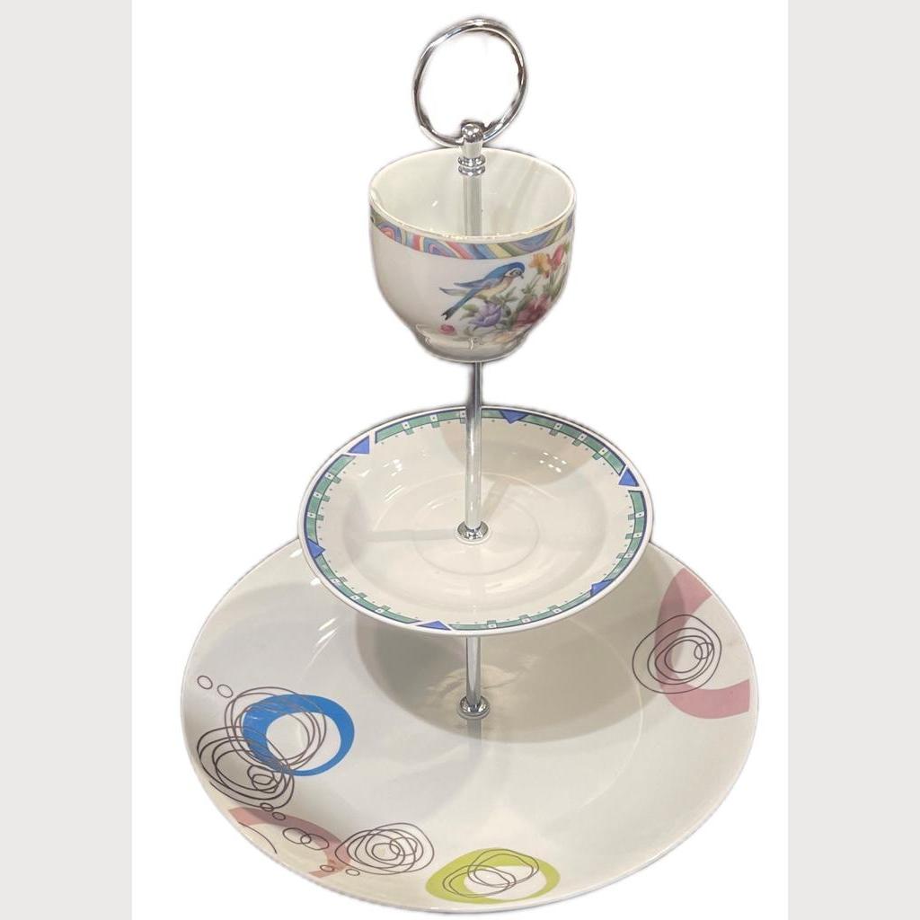 Etagere "Vögel und Kringel"