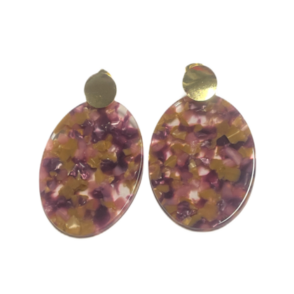 Ohrring Resin - oval