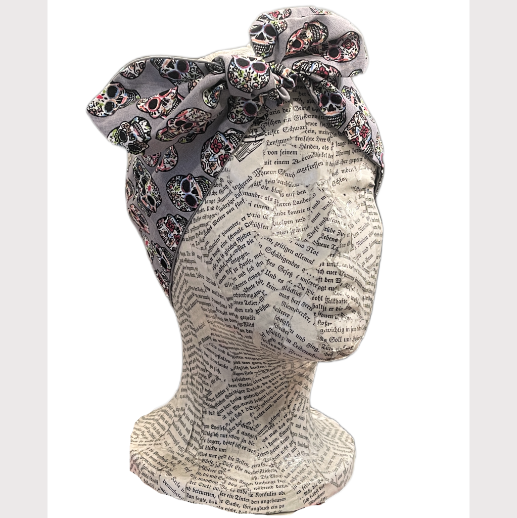 Haarband Sugar Skull Grau
