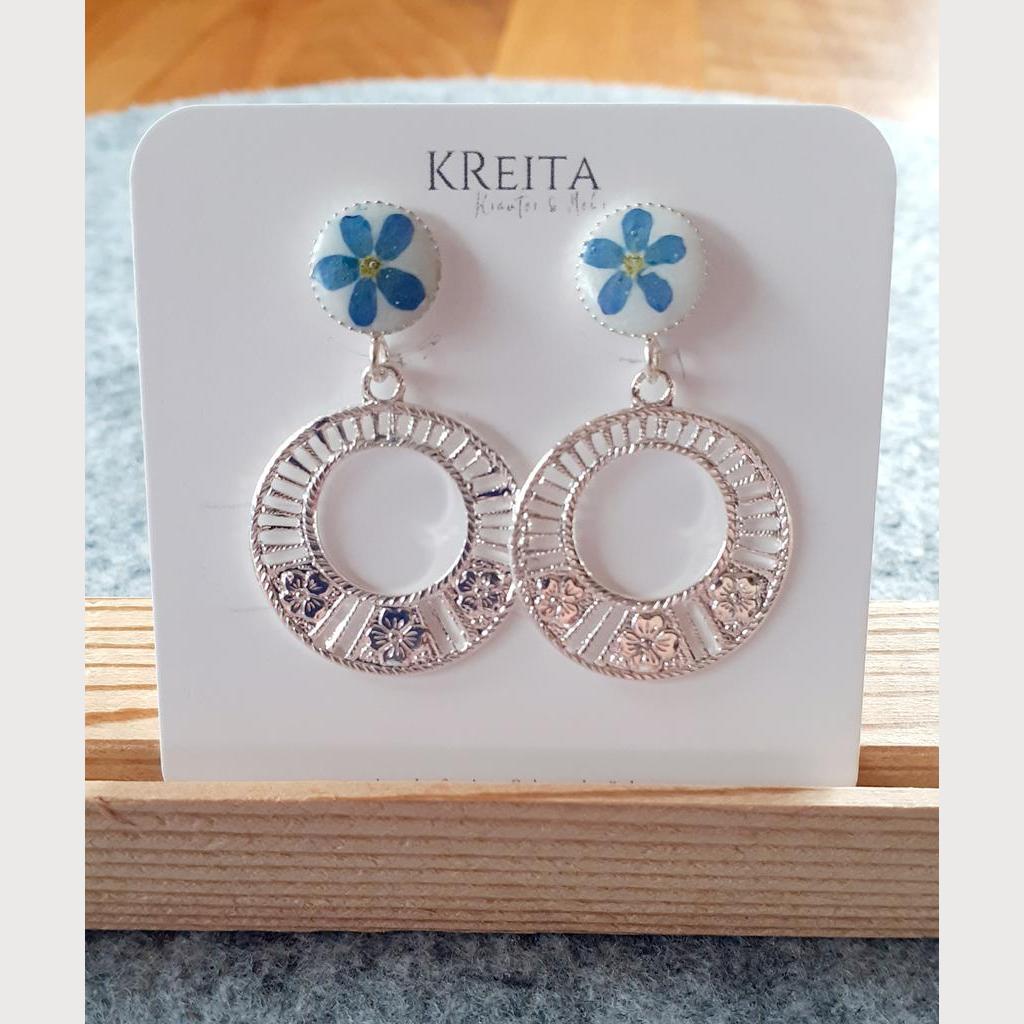 Ohrstecker Blumen-Creole versilbert - Image 2