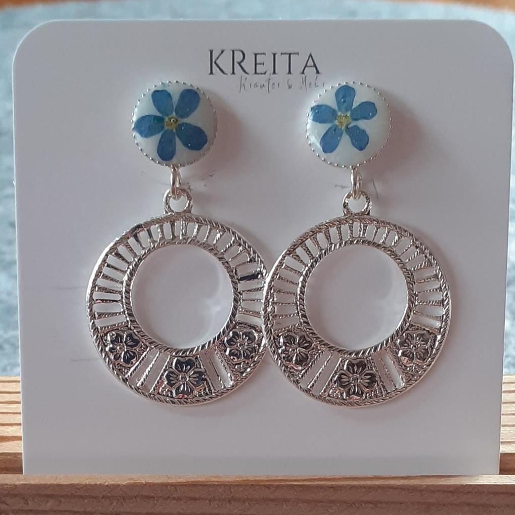 Ohrstecker Blumen-Creole versilbert - Image 3