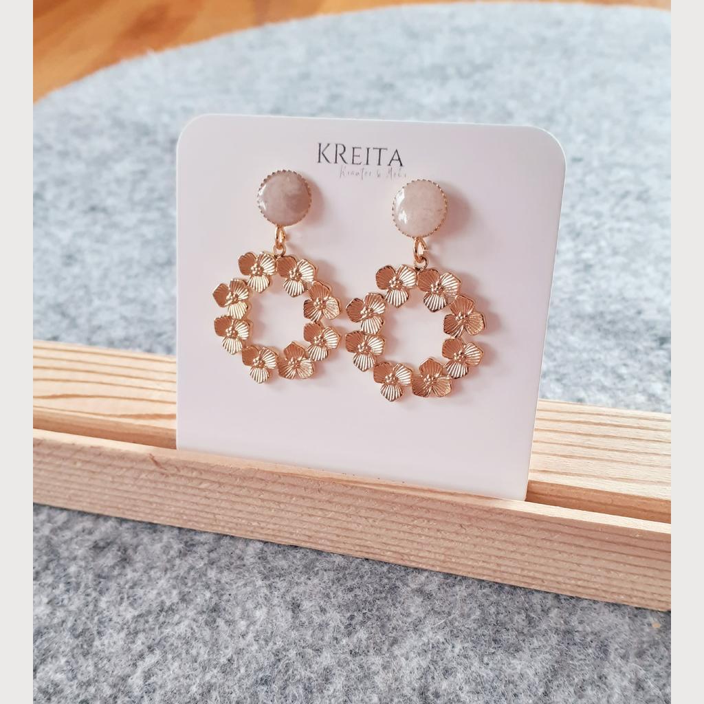 Ohrstecker Blütenkranz vergoldet