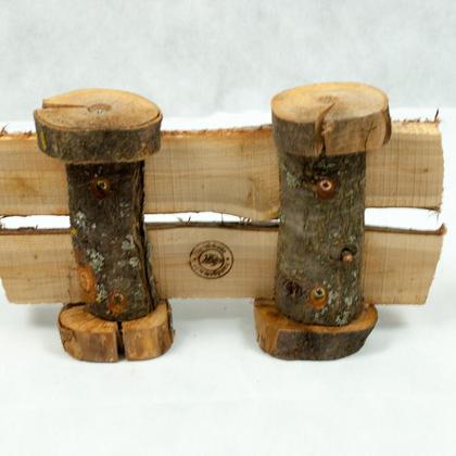 Holzstamm Deko Lokomotive mit Waggon - Image 4