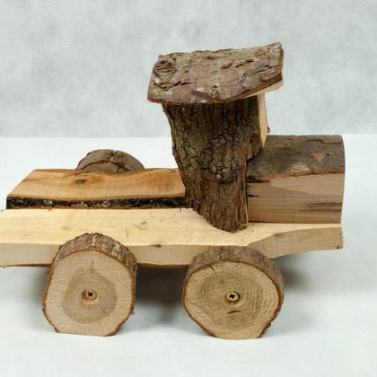 Holzstamm Deko Lastwagen - Image 3