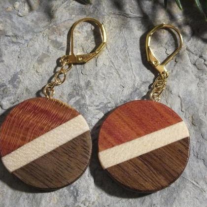 Ohrringe aus Kirsche, Ahorn und Nussbaum - Image 2