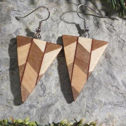 Ohrringe aus 3 Holzarten