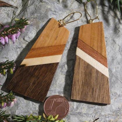 Ohrringe aus 4 Holzarten