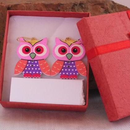 Ohrringe bunte Eulen - Image 4