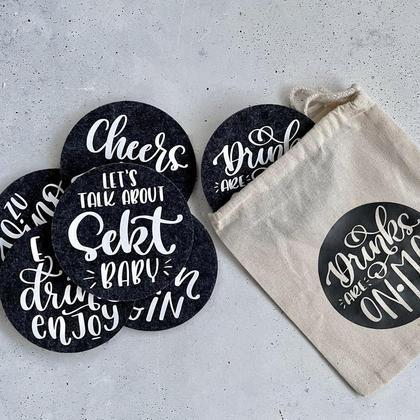 Glasuntersetzer 6er-Set Filz