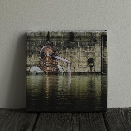 Foto auf Leinwand: Taucher am Donaukanal