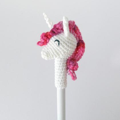 Rosa Einhorn Bleistift, Topper mit Stift