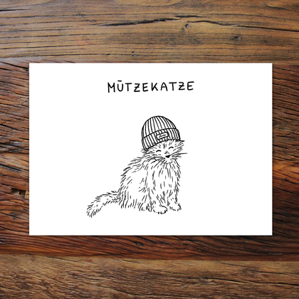 Mützekatze (Grußkarte)