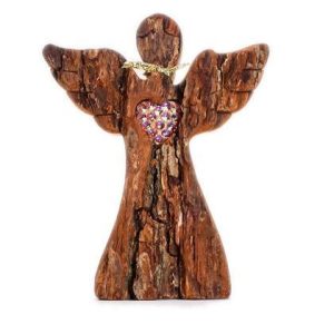 Engerl mit Herz (prismenfarbene Swarovski Kristalle)