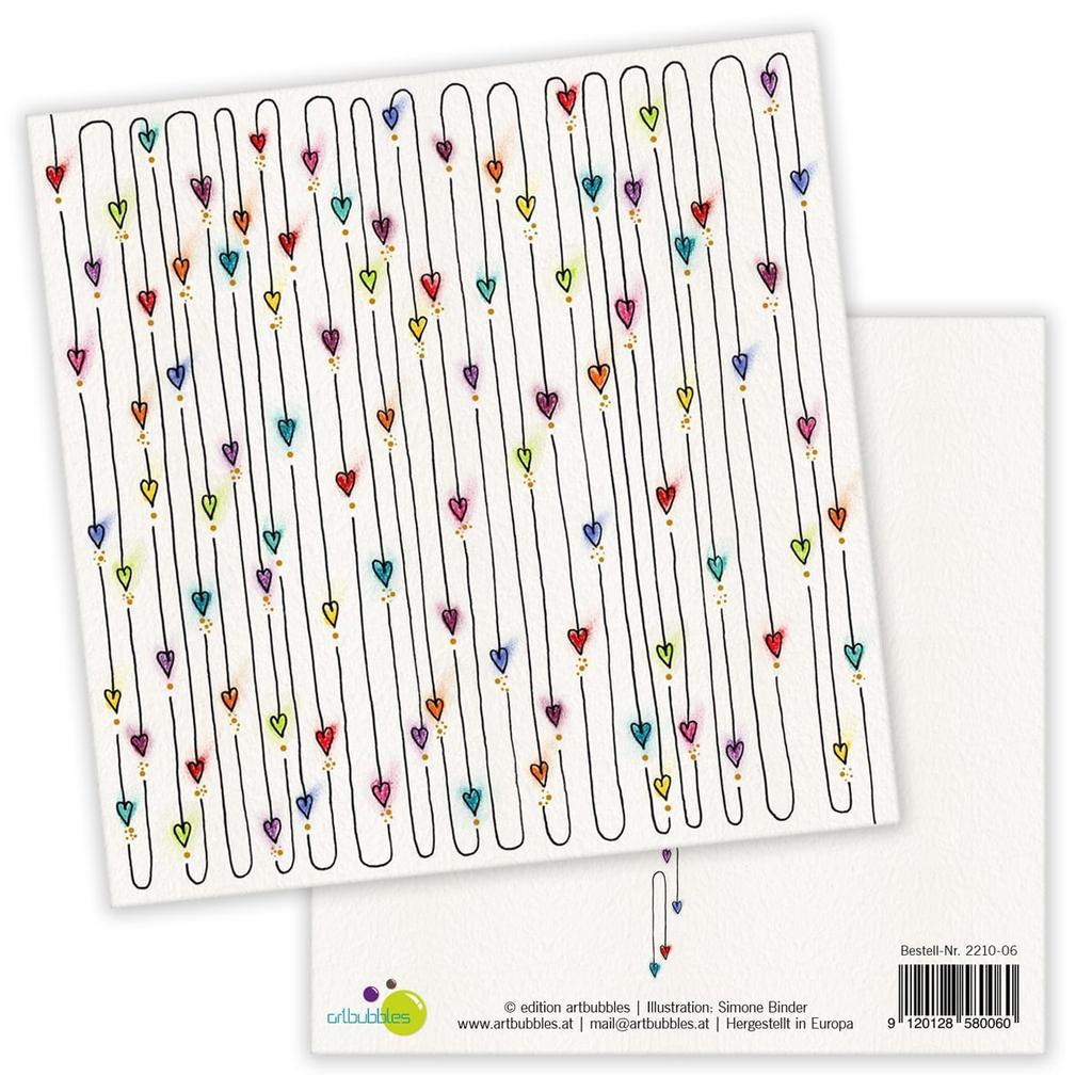 Grußkarte “Bunte Herzen” - Image 2