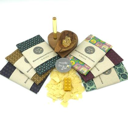 BIENENWACHSTUCH XXL - BROTTUCH - MUSTER GELB/CREME/ROSA - Image 4