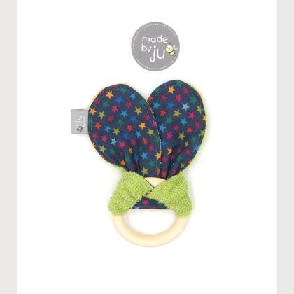 GREIFRING (mit KNISTEROHR) - Sterne bunt/dunkelblau