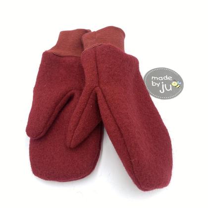 WOOLWALK- FÄUSTLINGE DAMEN gefüttert - DUNKELROT