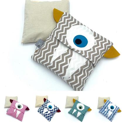 2in1 WÄRME/KÄLTEKISSEN S - MONSTER ZICKZACK (abziehbar, Farbe wählbar)