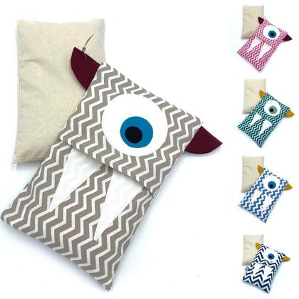 2in1 WÄRME/KÄLTEKISSEN M - MONSTER ZICKZACK (abziehbar, Farbe wählbar)