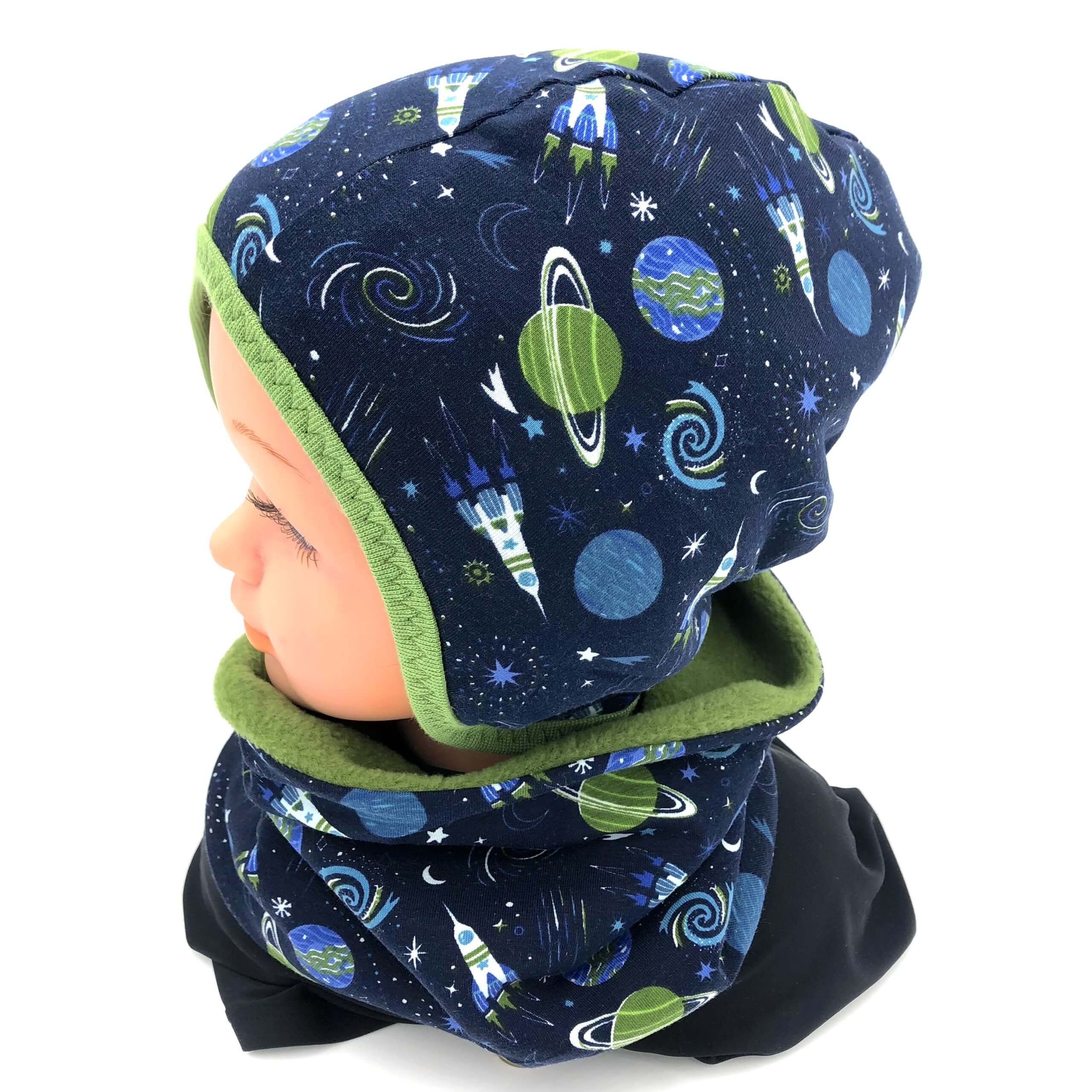 SET WINTER- HAUBE + LOOPSCHAL - WELTRAUM (Größe wählbar) - Image 2