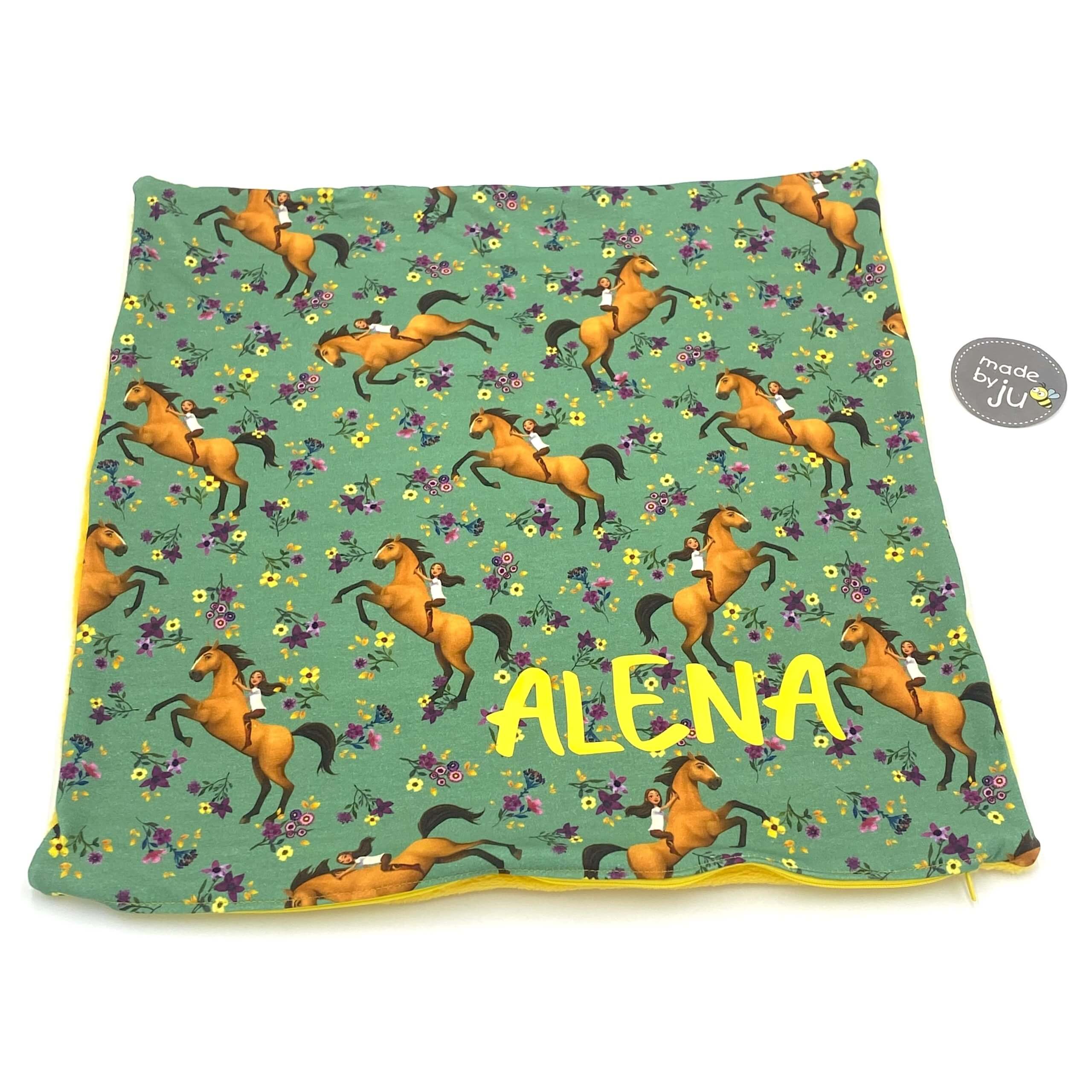 KUSCHELKISSEN ABZIEHBAR "bunte Elefanten grau" - Image 3