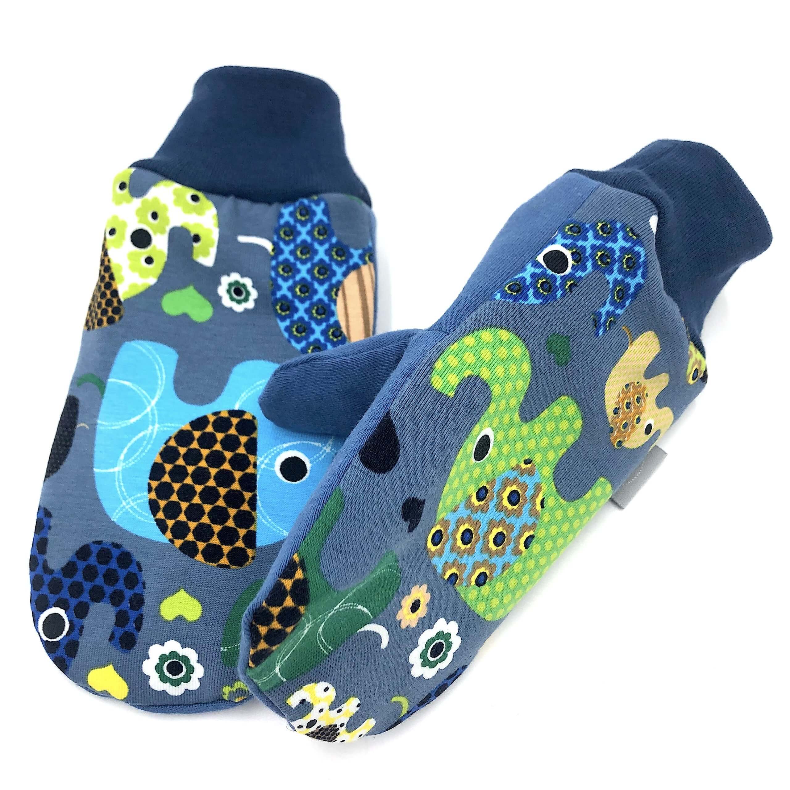 SET HAUBE+LOOPSCHAL ELEFANTEN blau (Ausführung und Größe wählbar) - Image 3