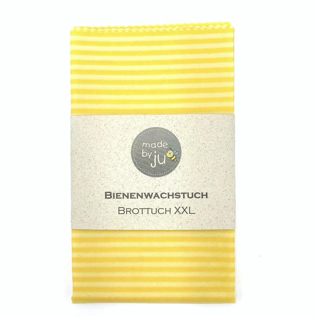 BIENENWACHSTUCH XXL - BROTTUCH - STREIFEN gelb