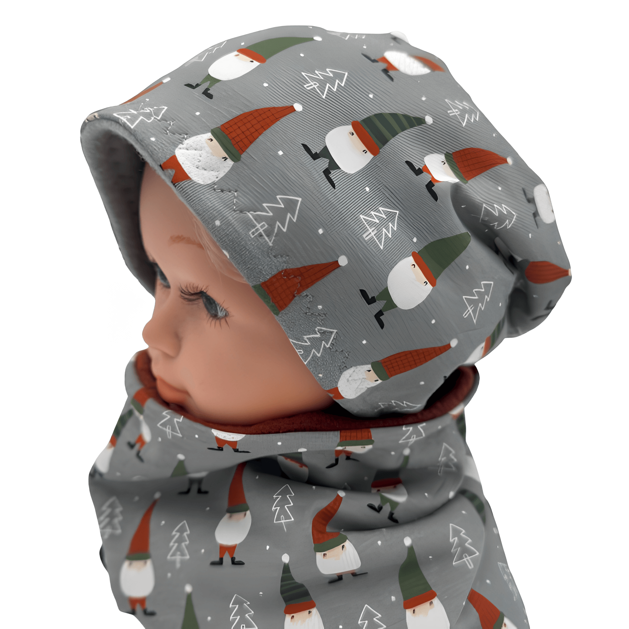 SET HAUBE+LOOPSCHAL WICHTEL (Ausführung und Größe wählbar)