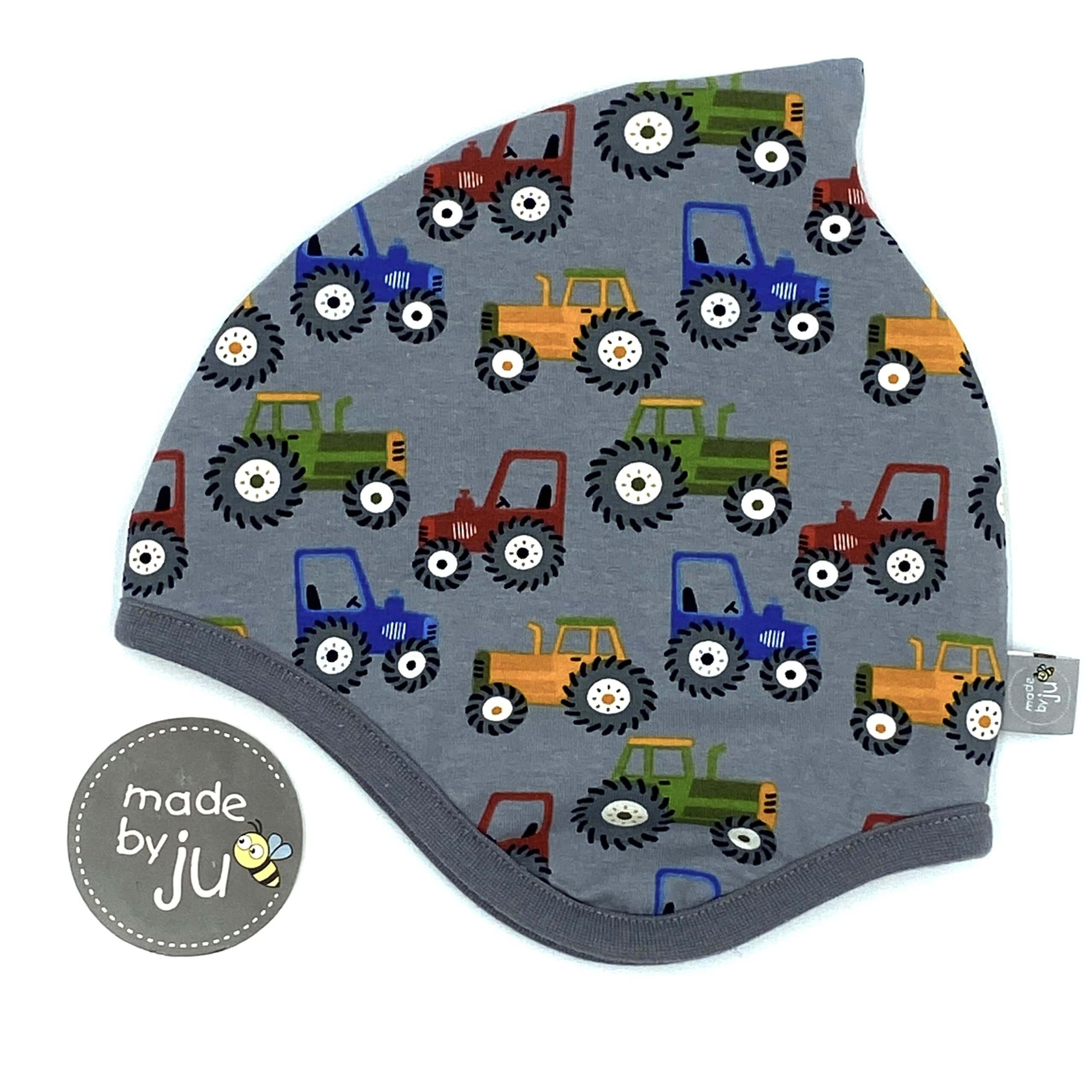 SET WINTER- HAUBE + LOOPSCHAL - TRAKTOR grau (Größe wählbar) - Image 3