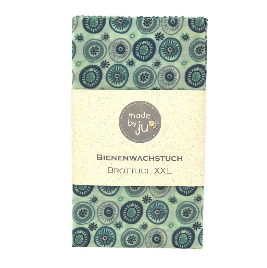 XXL- BROTTUCH (Bienenwachstuch) - KREISE MINT