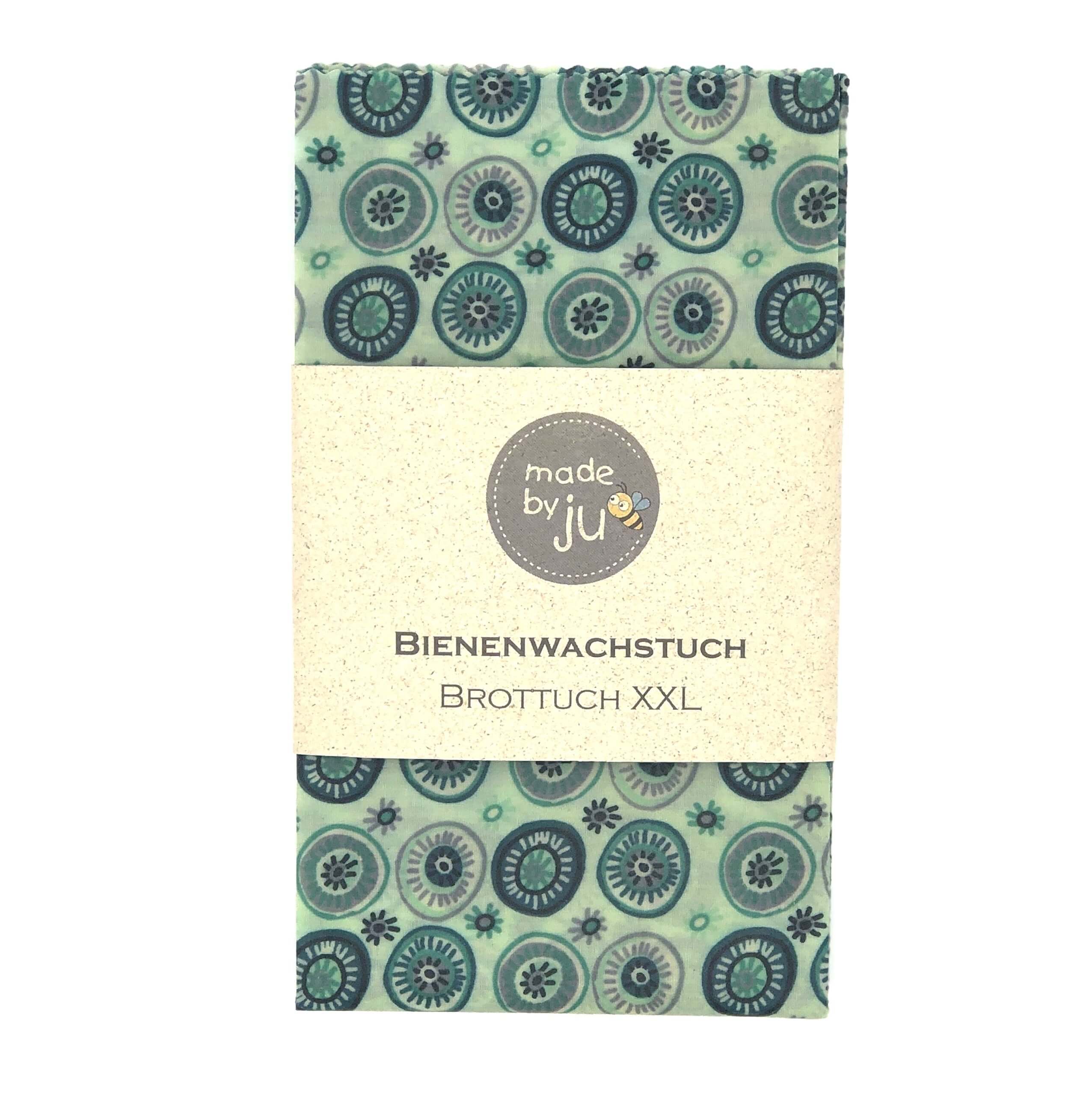 XXL- BROTTUCH (Bienenwachstuch) - KREISE MINT